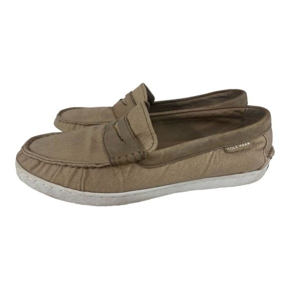 Cole Haan Grand OS Pinched Weekender Tan Canvas Loafer Mens Size 9 - Picture 1 of 8